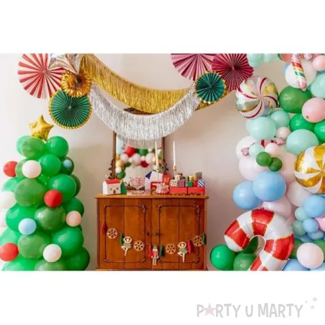 rozeta wiszaca swiateczna zielony zloty partydeco 26 43 cm 3 szt