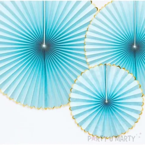 rozeta wiszaca yummy niebieski jasny partydeco 3 szt