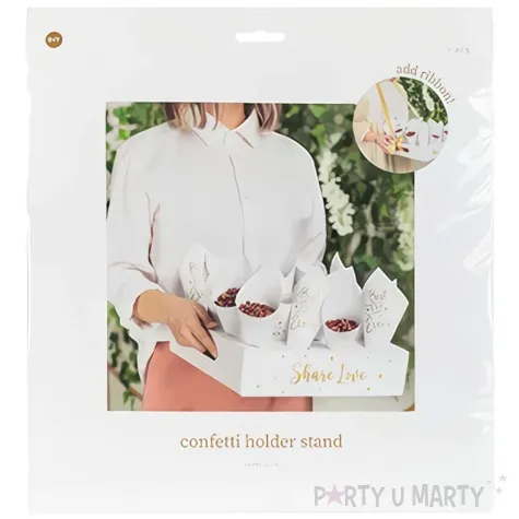 rozki konfetti best day ever stand bialy partydeco 16 cm 16 szt