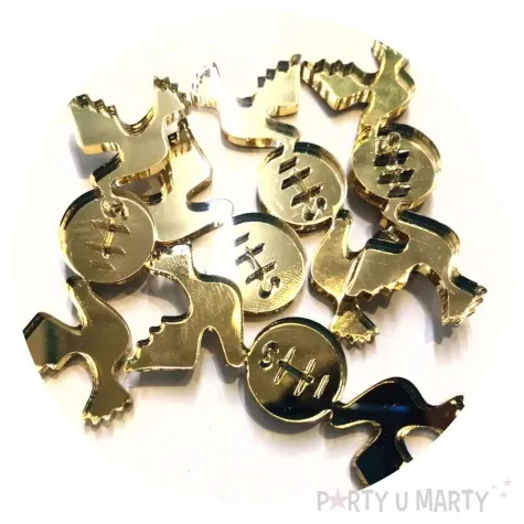 scrapki akrylowe golabki hostia ihs zlote lustrzane 50 mm 5 szt