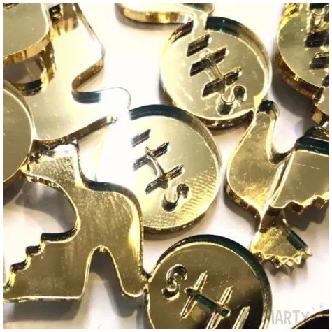 scrapki akrylowe golabki hostia ihs zlote lustrzane 50 mm 5 szt