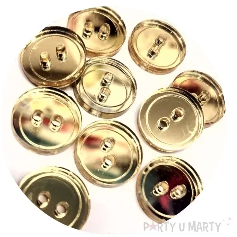 scrapki akrylowe guziczki z otworami zlote lustrzane 18 mm 10 szt