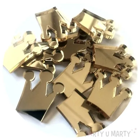 scrapki akrylowe korony zlote lustrzane 25 mm 10 szt