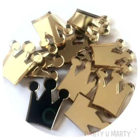 scrapki akrylowe korony zlote lustrzane 25 mm 10 szt