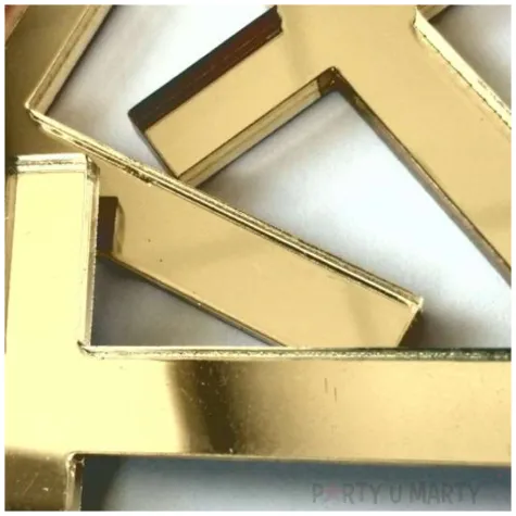 scrapki akrylowe krzyze xl zlote lustrzane 45 mm 3 szt