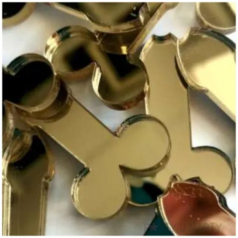 scrapki akrylowe peniski zlote lustrzane 25 mm 10 szt