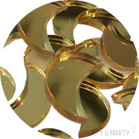 scrapki akrylowe polksiezyce mini zlote lustrzane 14 mm 10 szt