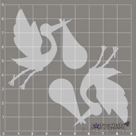 scrapki beermata bocian z dzieckiem 59x56 mm 2 szt