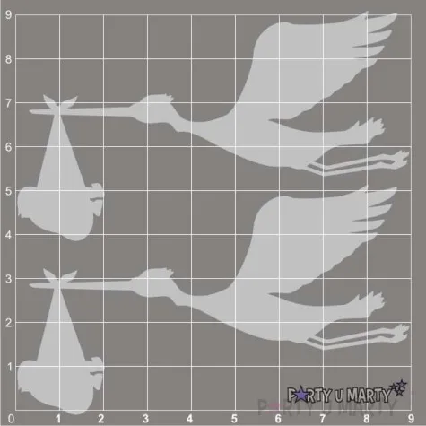 scrapki beermata bocian z dzieckiem 89x52 mm 2 szt