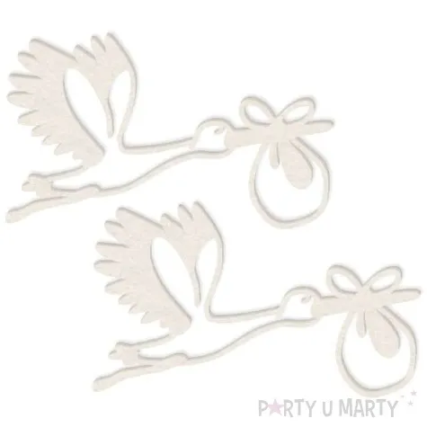 scrapki beermata bocian z dzieckiem 89x52 mm 2 szt