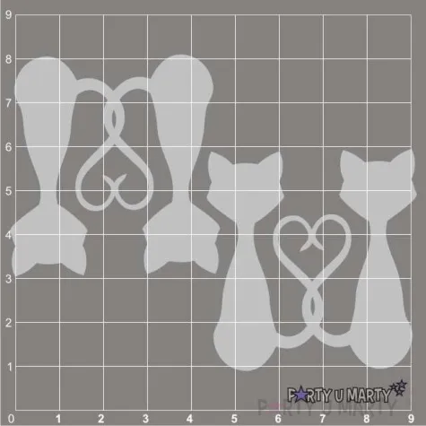 scrapki beermata kotki para serce 47x50 mm 2 szt