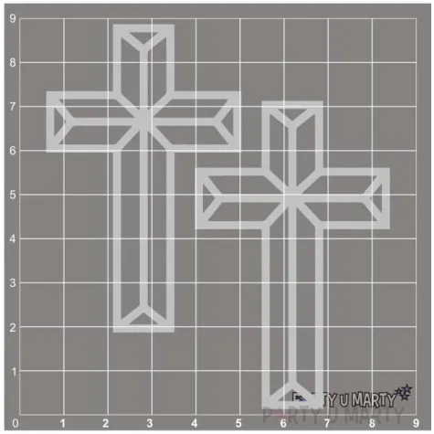 scrapki beermata krzyz simple line 44x70 mm 2 szt