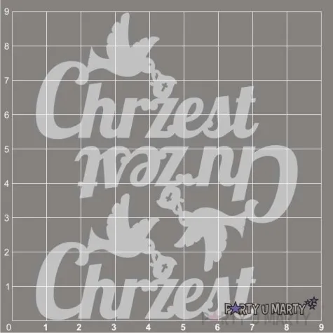 scrapki beermata napis chrzest 65x36 mm 3 szt