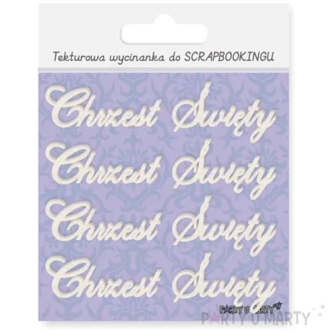 scrapki beermata napis chrzest swiety 92x23 mm 4 szt