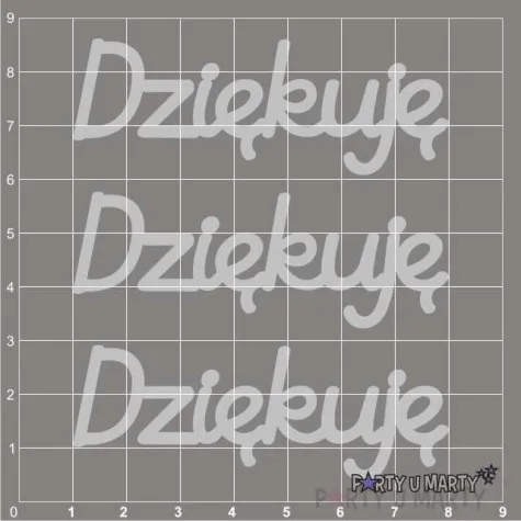 scrapki beermata napis dziekuje 70x25 mm 3 szt