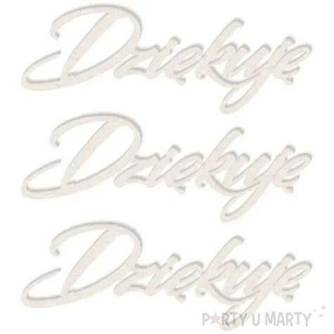 scrapki beermata napis dziekuje 90x33 mm 3 szt