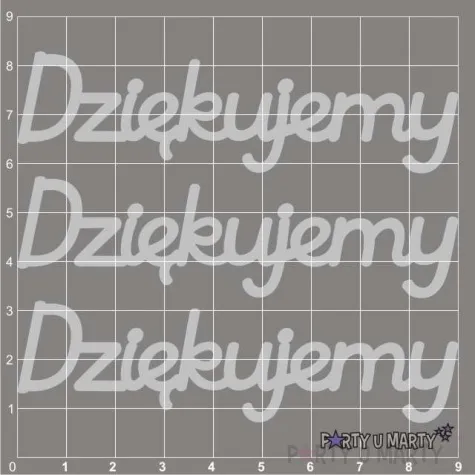 scrapki beermata napis dziekujemy 90x24 mm 3 szt