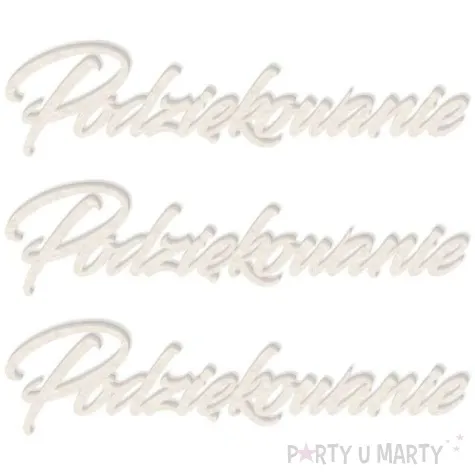 scrapki beermata napis podziekowanie 90x21 mm 3 szt