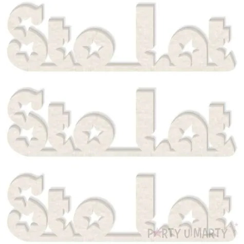 scrapki beermata napis sto lat gwiazdki 69x19 mm 3 szt