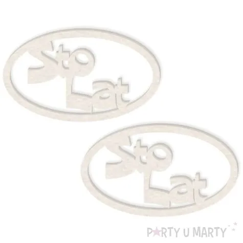 scrapki beermata napis sto lat oval 60x35 mm 2 szt