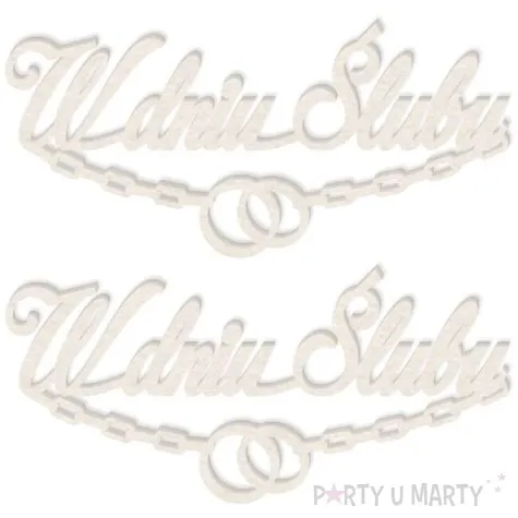 scrapki beermata napis w dniu slubu lancuch 90x42 mm 2 szt