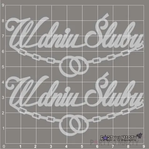 scrapki beermata napis w dniu slubu lancuch 90x42 mm 2 szt