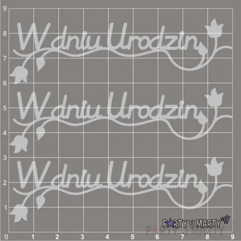 scrapki beermata napis w dniu urodzin 90x26 mm 3 szt
