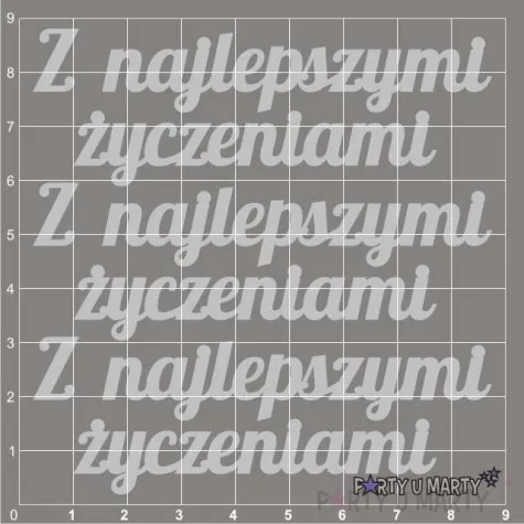 scrapki beermata napis z najlepszymi zyczeniami 85x30 mm 3 kpl