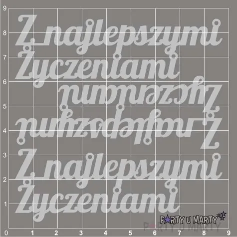 scrapki beermata napis z najlepszymi zyczeniami 85x30 mm 3 szt