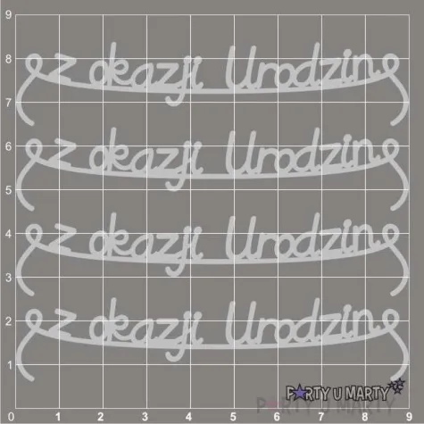 scrapki beermata sznureczek napis z okazji urodzin 90x19 mm 4 szt
