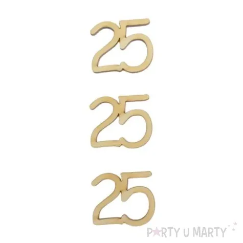 scrapki drewniane ds013 25 urodziny 3 szt