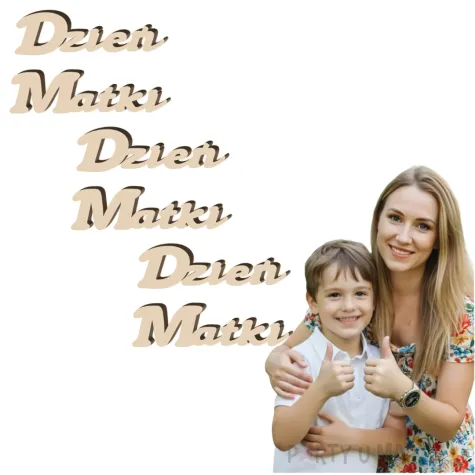 scrapki drewniane dzien matki 60x40 mm 3 szt