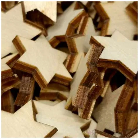 scrapki drewniane gwiazdka 20 mm 100 szt