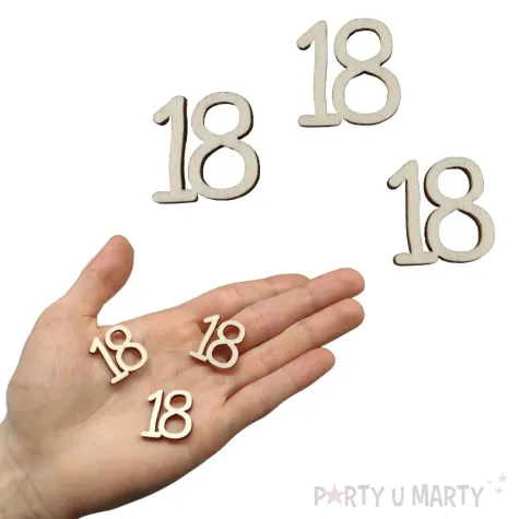 scrapki drewniane konfetti 18 urodziny 3 szt