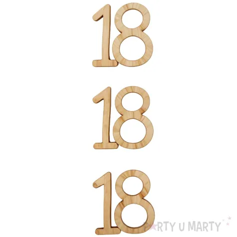 scrapki drewniane konfetti 18 urodziny 3 szt