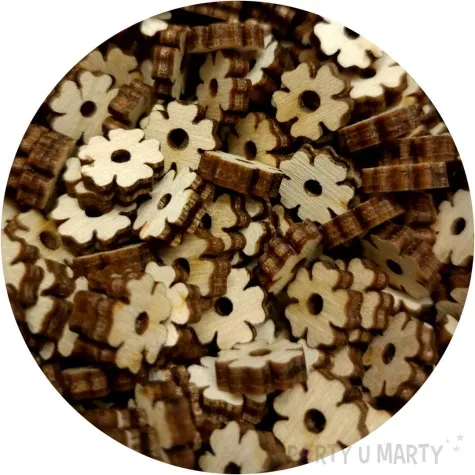 scrapki drewniane kwiatki 10 mm 3 mm 100 szt