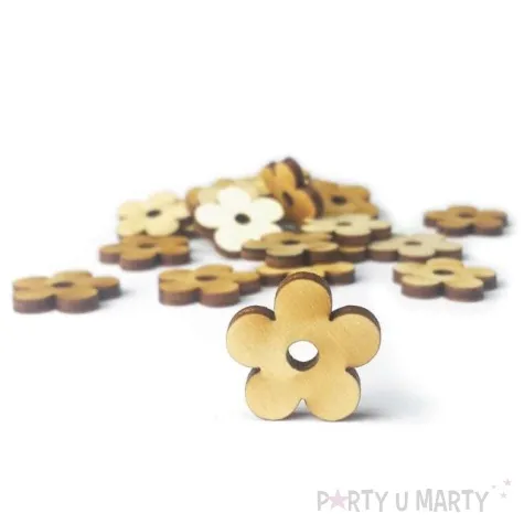 scrapki drewniane kwiatki 10 szt
