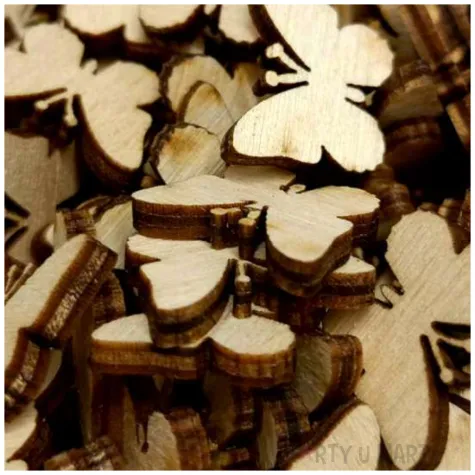 scrapki drewniane motylki 20 mm 3 mm 100 szt