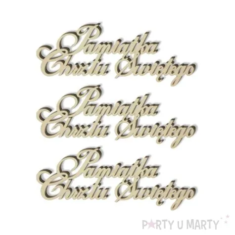 scrapki drewniane napis pamiatka chrztu swietego 92x36 mm 3 szt