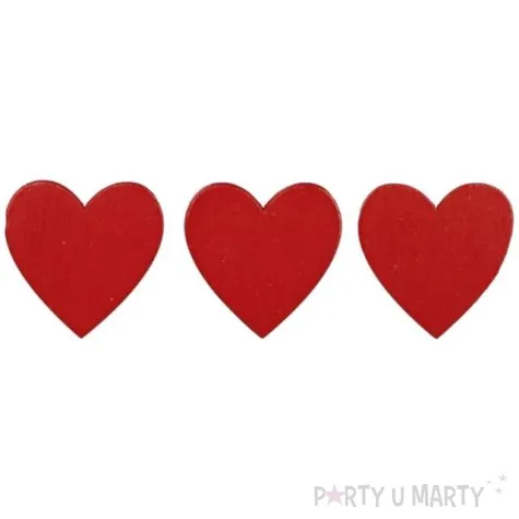 scrapki drewniane serca czerwone titanum 3 cm 15 szt