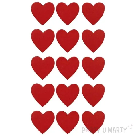 scrapki drewniane serca czerwone titanum 3 cm 15 szt