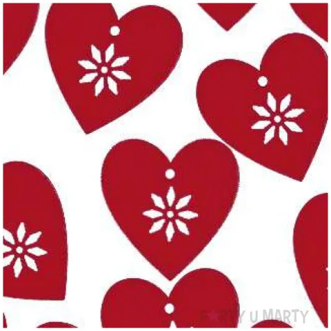 scrapki drewniane serce z kwiatkiem czerwone 15 szt