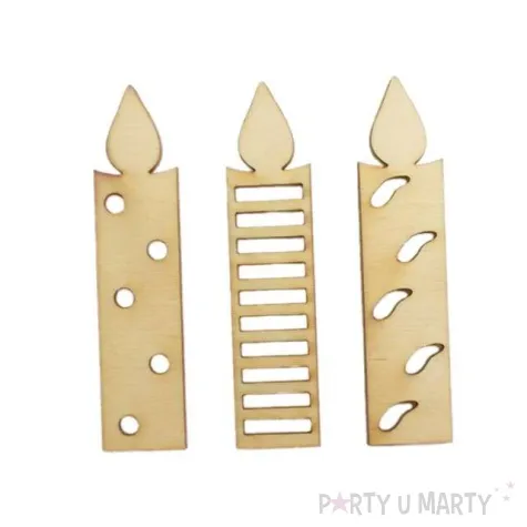 scrapki drewniane swieczki urodzinowe 1 5x6 cm 3 szt