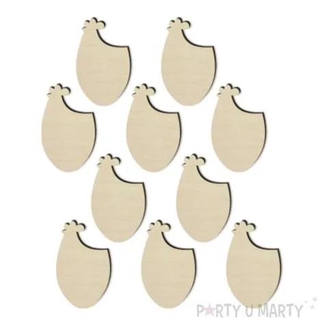 scrapki drewniane wielkanocne kurki 20x30 mm 10 szt