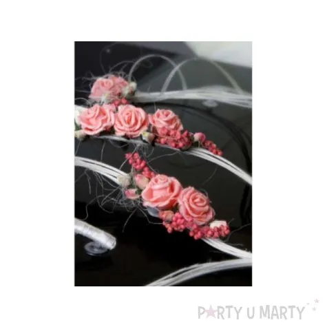 serca rattanowe z rozowymi bukiecikami 2 szt