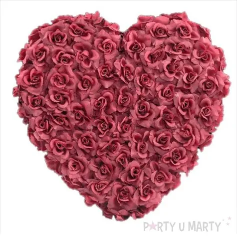 serce kwiatowe pelne bordo 50 cm