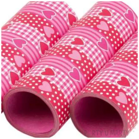 serpentyna czerwono rozowe serduszka amscan 4m 3szt