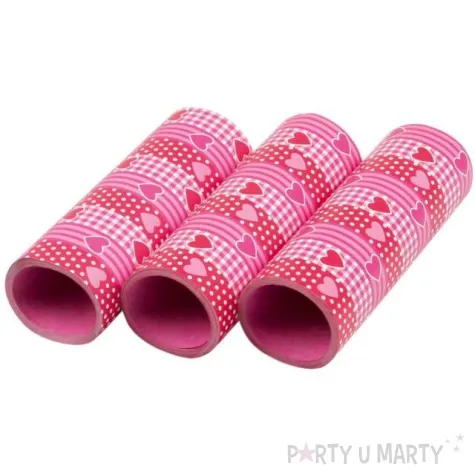 serpentyna czerwono rozowe serduszka amscan 4m 3szt