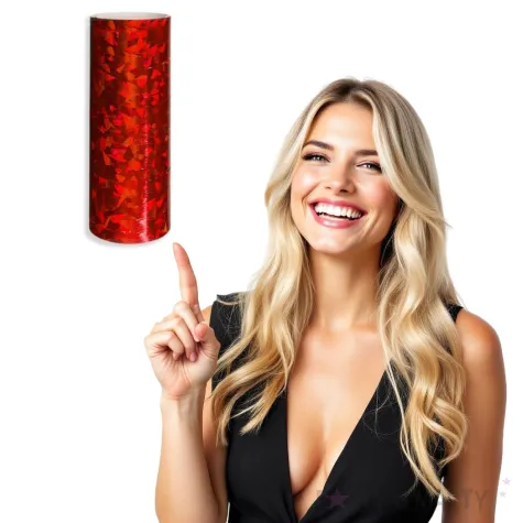 serpentyna holograficzna czerwona dekoracjepolska 19 rolek