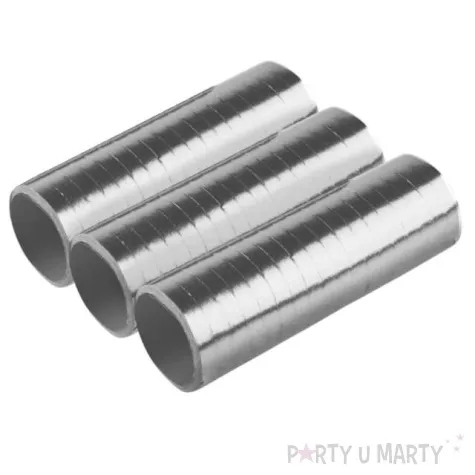 serpentyna metaliczna srebrna amscan 0 7 x 400 cm 3 szt
